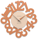 Callea design mat orologio moderno da parete legno colore terracotta