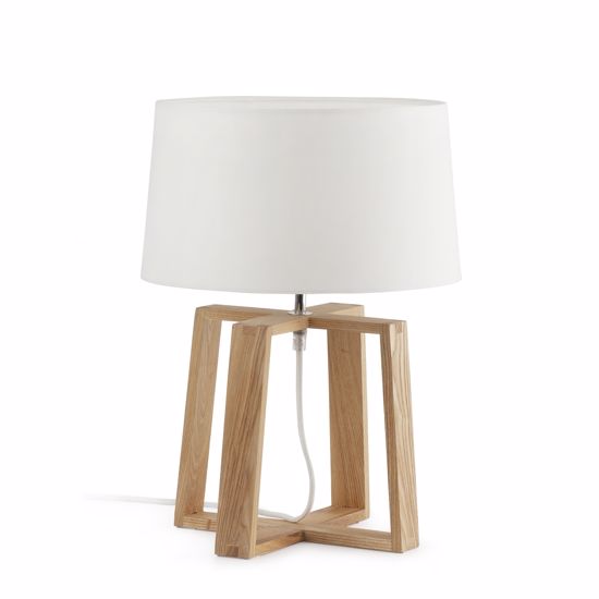 Lampade da tavolo moderne in legno naturale per soggiorno