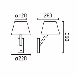 Applique cromo moderno camera da letto paralume con interruttore