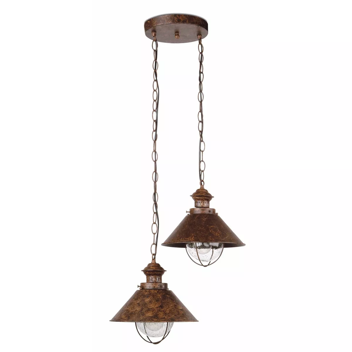 Lampadario Per Cucina Rustica Ip33 Metallo Marrone 71111