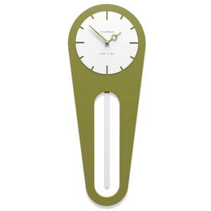 Callea design orologio moderno a pendolo da parete legno verde oliva
