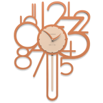 Callea design joseph orologio a pendolo moderno da parete legno colore terracotta