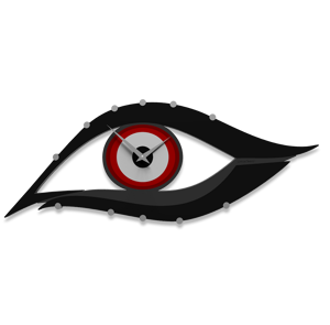 Callea design eye orologio moderno da parete legno colore rubino nero