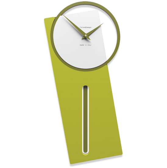 Orologio a pendolo moderno da parete legno colore verde cedro callea design