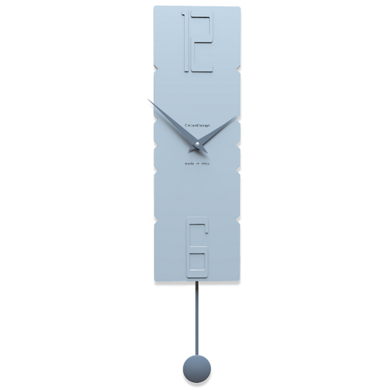 Callea design orologio a pendolo parete moderno rock legno colore azzurro polvere