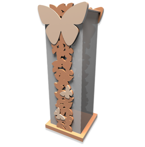 Portaombrelli moderno farfalle legno colore abbronzato callea design
