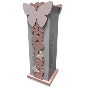 Callea design portaombrelli moderno farfalle legno rosa nuvola