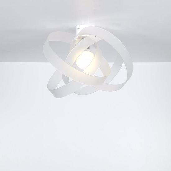 Plafoniera da soffitto moderna bianco 56cm materiale plastico