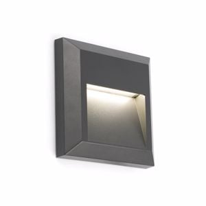 Segnapasso per esterno led antracite 1w 3000k ip65 da parete quadrato