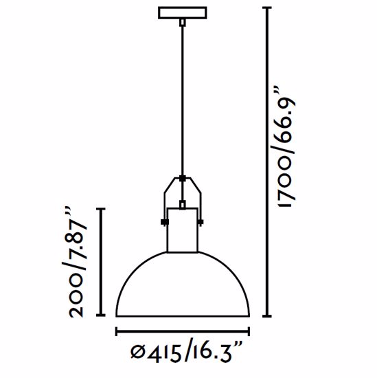 Lampadario cupola nera da cucina elemento in legno