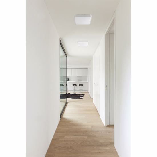 Plafoniera led 20w 3000k quadrata 29cm moderna bordo grigio