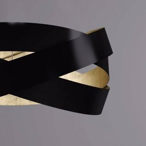 Lampadario a led moderno marchetti pura led 3000k 100cm nero e oro