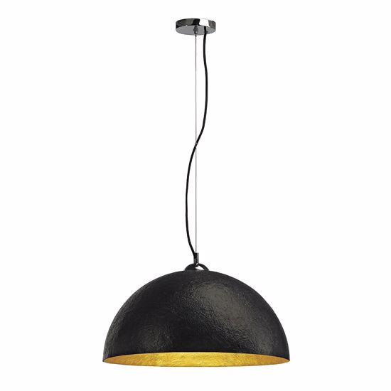 Lampadario cucina cupola 50cm metallo colore nero oro