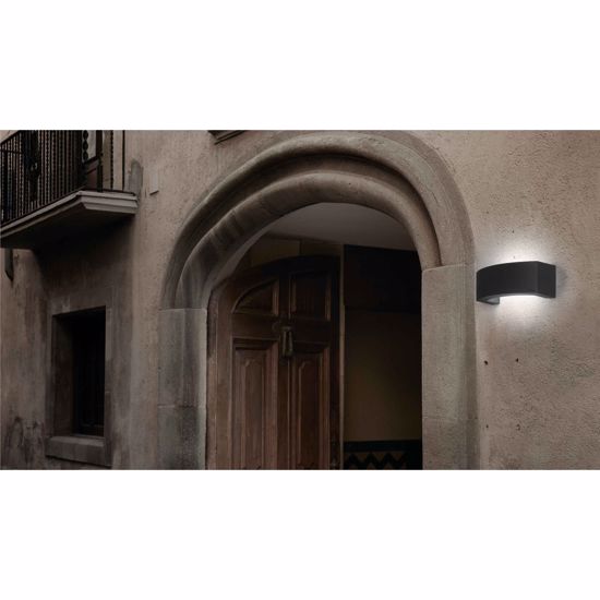 Applique curva per esterno grigio scuro luce indiretta e27 