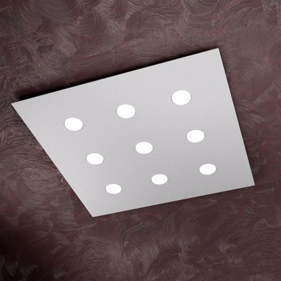 Plafoniera grigio per soggiorno moderno design quadrata top light