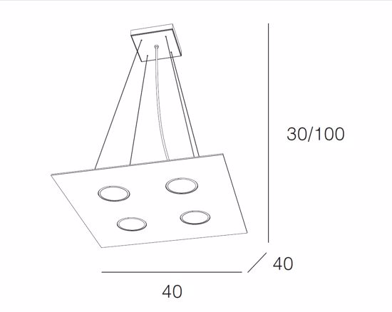 Lampadario per cucina moderna grigio quadrato toplight area