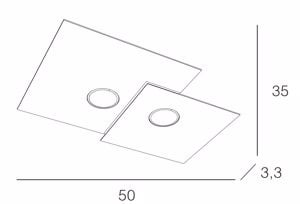 Plafoniera moderna sabbia squadrata top light plate