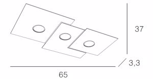 Plafoniera colore grigio design moderna toplight plate tre luci luminosa