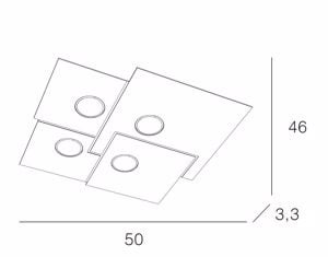 Plafoniera moderna quadrata grigio top light plate