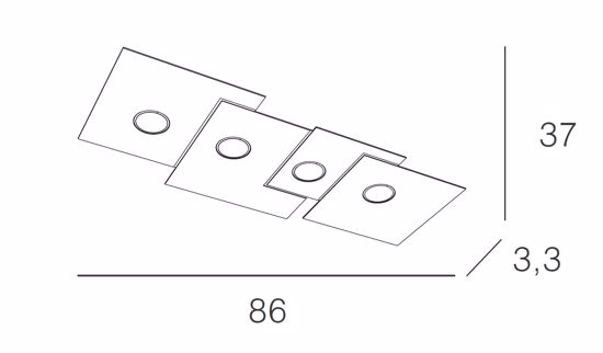 Plafoniera grigio design moderna toplight plate