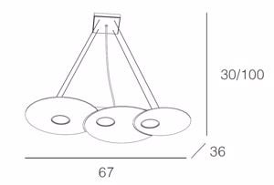 Lampadario cucina bianco 3 luci led intercambiabili toplight cloud