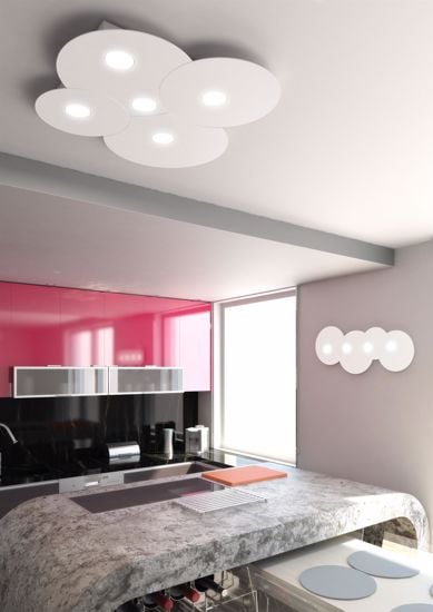 Toplight cloud 9 plafoniera design moderno grigio