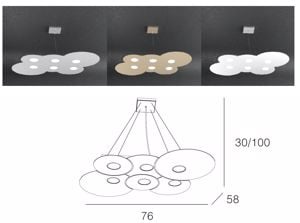 Lampadario moderno gx53 led grigio 6 luci per soggiorno top light cloud