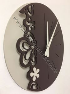 Orologio da parete design particolare legno cioccolato moderno tondo