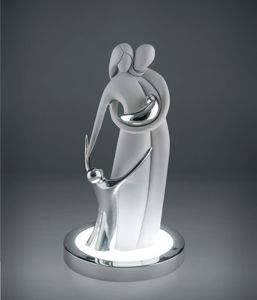 Lampada statuina led 4.5w h30 famiglia 4 bianco e argento