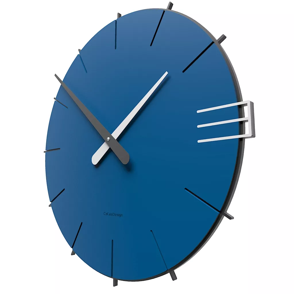 Callea design mike orologio da parete moderno legno colore blu elettrico -  10-019-75