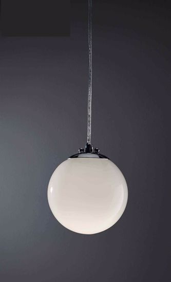 Lampada a sospensione per soggiorno moderno sfera boccia vetro bianco lucido