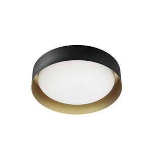 Plafoniera 33cm  led 17w 3000k per ingresso nero oro crew 2 linea light