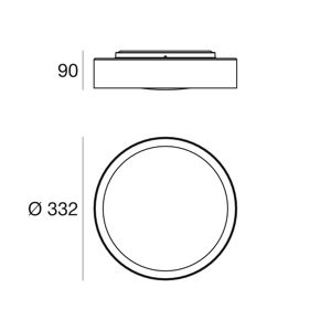 Plafoniera 33cm  led 17w 3000k per ingresso nero oro crew 2 linea light