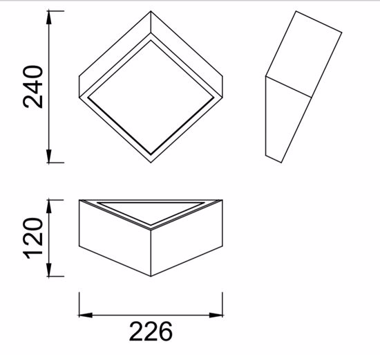 Applique da esterno quadrata ip44 g9 metallo bianco