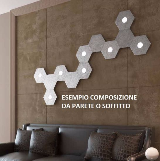 Toplight hexagon placca metallo decorativa sabbia