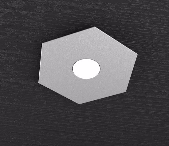 Top light hexagon piccola plafoniera esagonale grigio design moderna