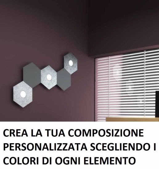 Hexagon toplight plafoniera marrone 2 luci led intercambiabili  