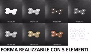 Toplight hexagon plafoniera 5 luci led  metallo decoro foglia rame