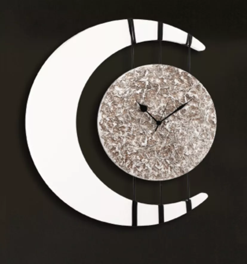 Orologio decorativo da parete avorio argento luna astratta per soggiorno -  850