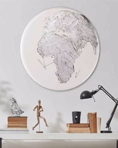 Orologio da parete planisfero rotondo mappa del mondo decorato