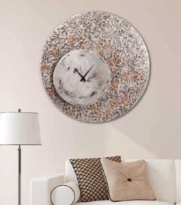 Grande orologio da parete per soggiorno decorativo design nero argento -  3A00