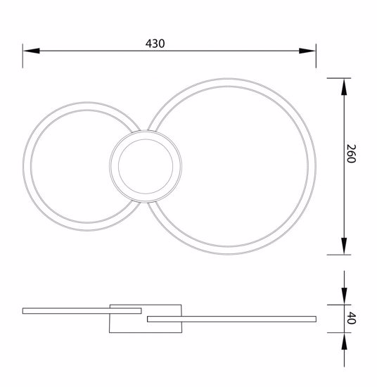 Applique led 24w 3000k bianca moderna design cerchi