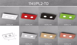 Plafoniera da soffitto vetro rossa lucido top light path moderna rettangolare