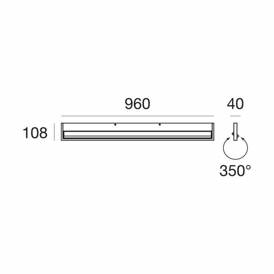Applique nero led 31w 3000k parabola orientabile stilnovo tablet