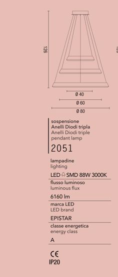 Lampadario moderno per salotto led 102w 3200k affralux anelli diodi