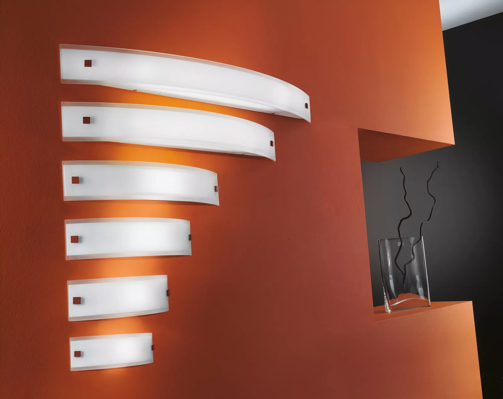 Applique a led moderna in vetro FLAT Illuminando, luce diffusa