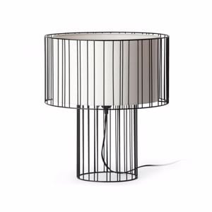 Lampada da tavolo design minimal nera rotonda per salotto