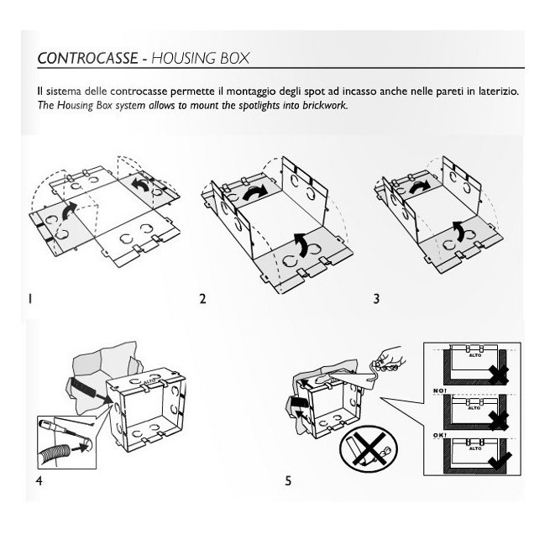 Cassaforma in metallo per muratura per applique led 2416c codice 023.4008