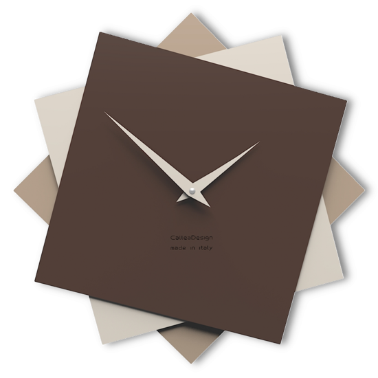 Orologio da parete moderno legno cioccolato beige