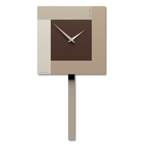 Callea design stripes orologio da muro a pendolo moderno cioccolato
